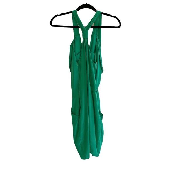 GREYLIN Silk Sleeveless Faux Wrap Mini Dress Green M - Picture 6 of 12